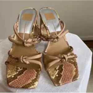 EUC Dolce Vita Elegant Snakeskin Parris Block Heels 8.5